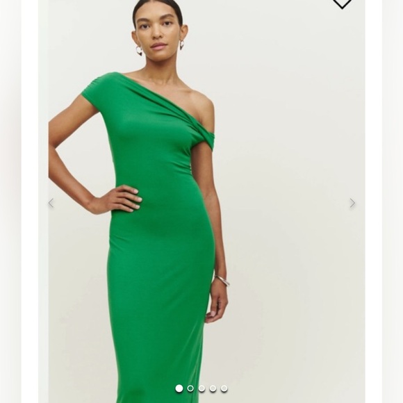 Reformation Jamen Dress Kelley Green Jersey Knit Stretch Small - Picture 2 of 7